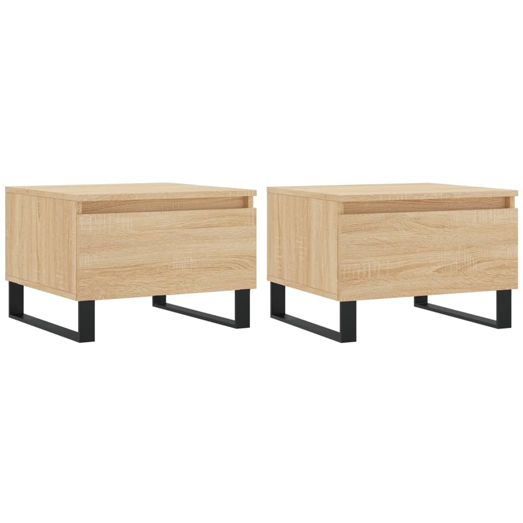 Tables basses 2 pcs chêne sonoma 50x46x35 cm bois d'ingénierie - XIOS