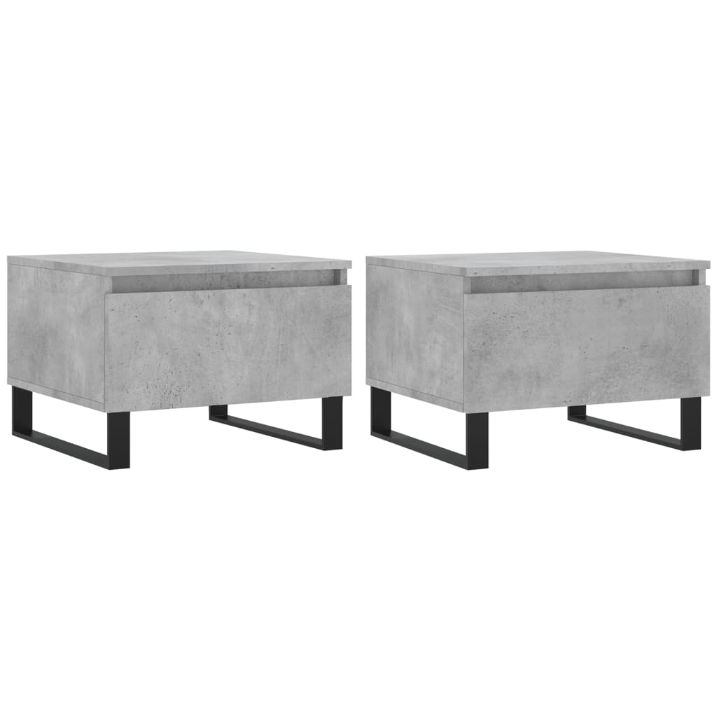Tables basses 2 pcs gris béton 50x46x35 cm bois d'ingénierie - XIOS