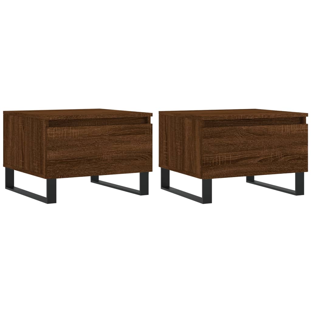 Tables basses 2 pcs chêne marron 50x46x35 cm bois d'ingénierie - XIOS