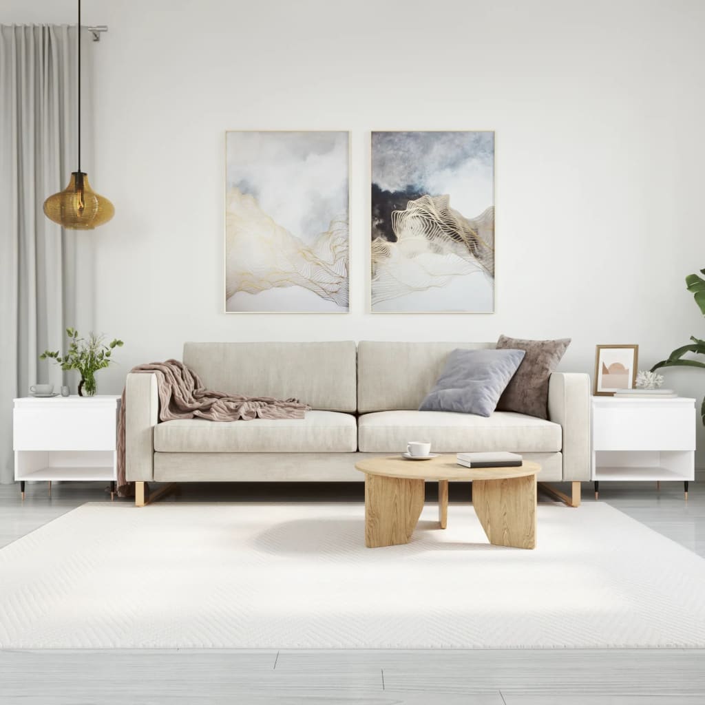 Tables basses 2 pcs blanc 50x46x50 cm bois d'ingénierie - XIOS