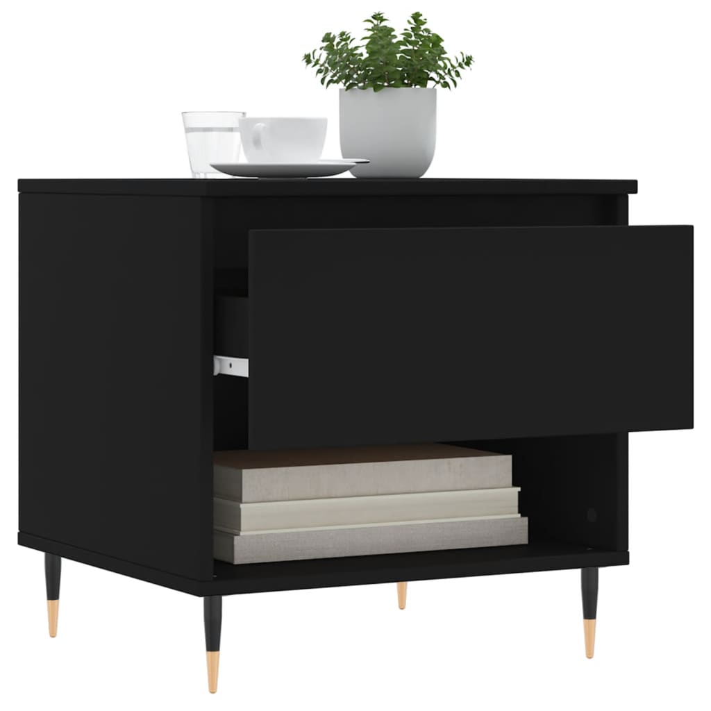 Tables basses 2 pcs noir 50x46x50 cm bois d'ingénierie - XIOS