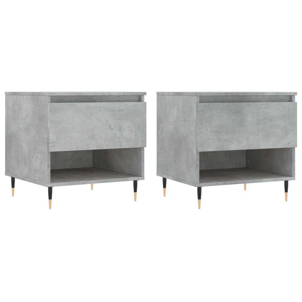 Tables basses 2 pcs gris béton 50x46x50 cm bois d'ingénierie - XIOS
