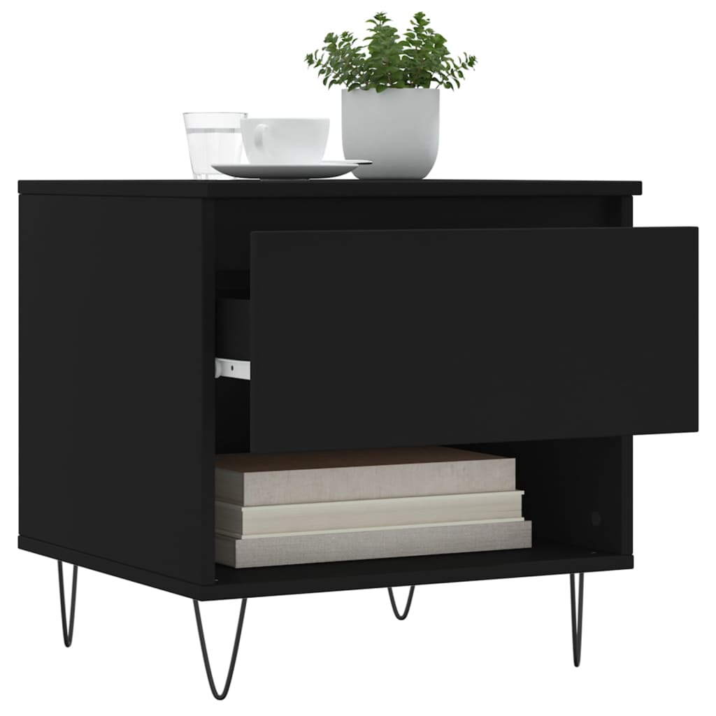 Table basse noir 50x46x50 cm bois d’ingénierie - XIOS