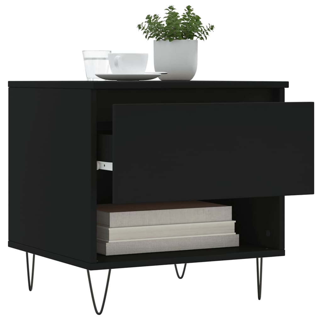 Tables basses 2 pcs noir 50x46x50 cm bois d'ingénierie - XIOS
