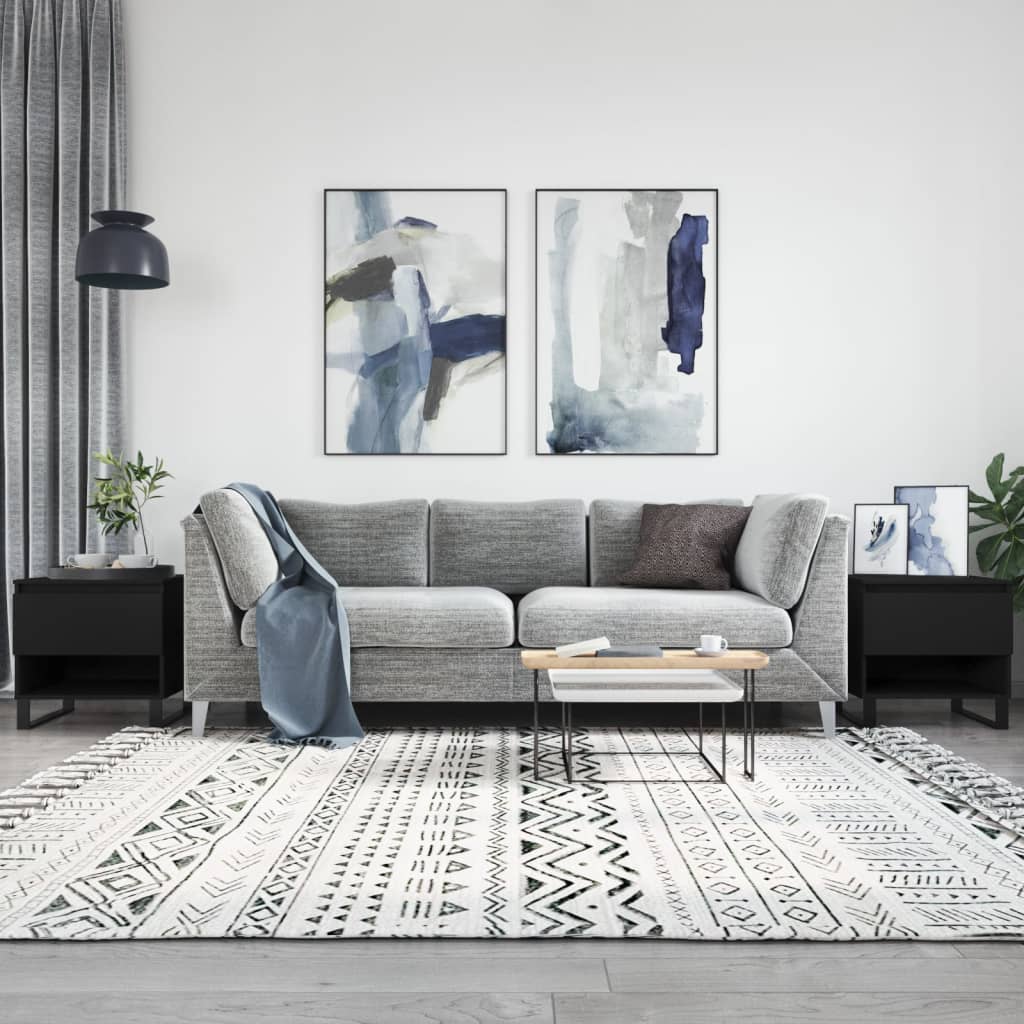 Tables basses 2 pcs noir 50x46x50 cm bois d'ingénierie - XIOS