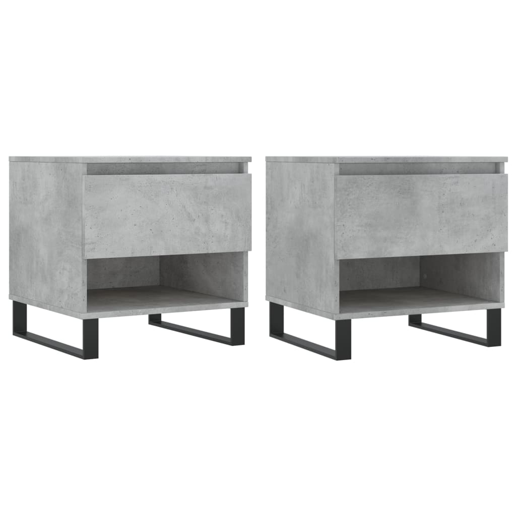 Tables basses 2 pcs gris béton 50x46x50 cm bois d'ingénierie - XIOS