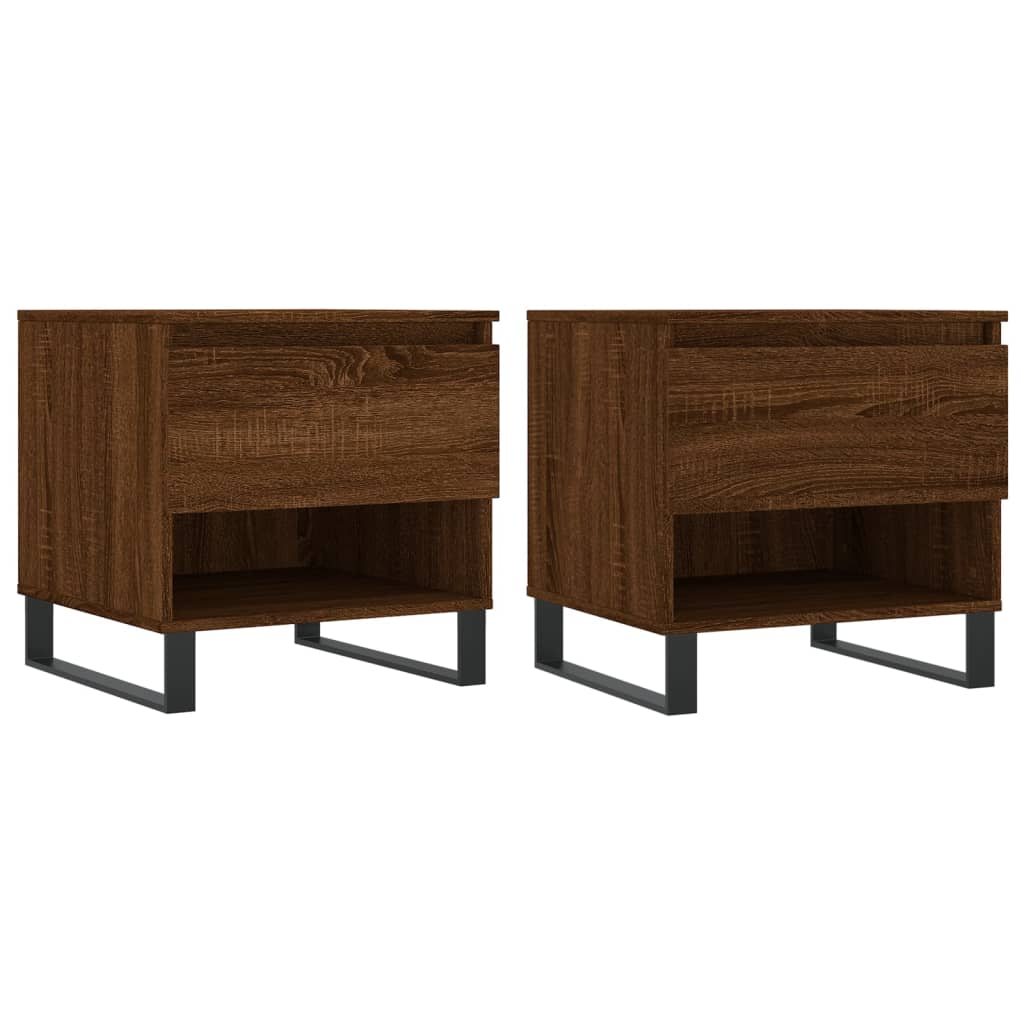 Tables basses 2 pcs chêne marron 50x46x50 cm bois d'ingénierie - XIOS