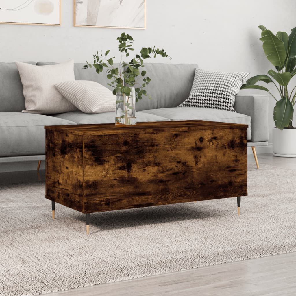 Table basse Chêne fumé 90x44,5x45 cm Bois d'ingénierie - XIOS