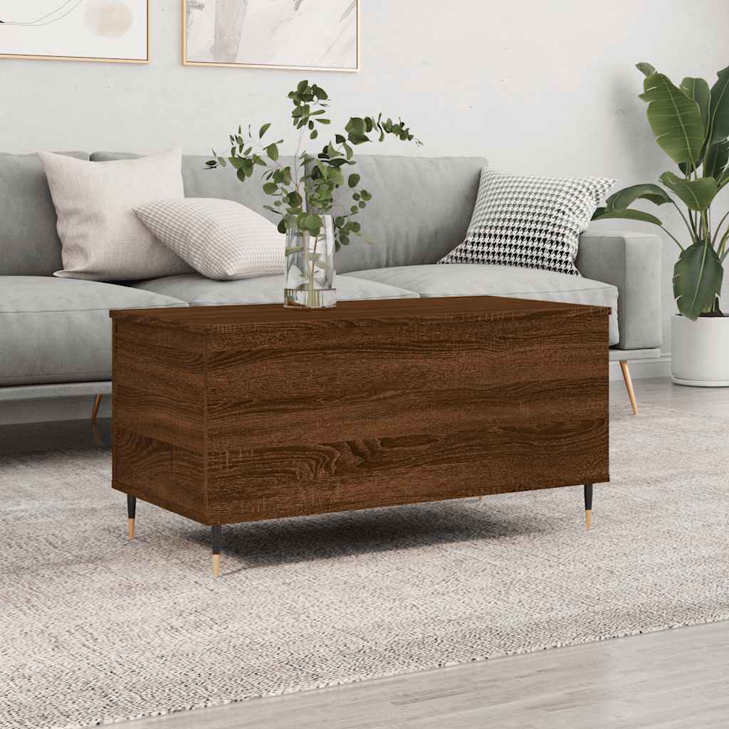 Table basse Chêne marron 90x44,5x45 cm Bois d'ingénierie - XIOS