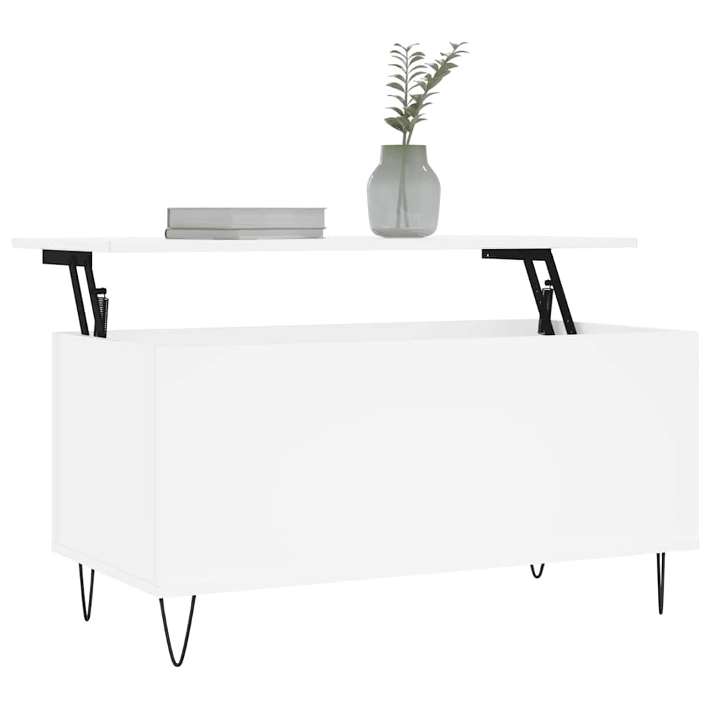 Table basse Blanc 90x44,5x45 cm Bois d'ingénierie - XIOS