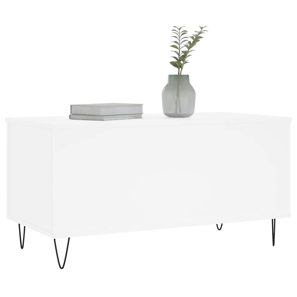 Table basse Blanc 90x44,5x45 cm Bois d'ingénierie - XIOS