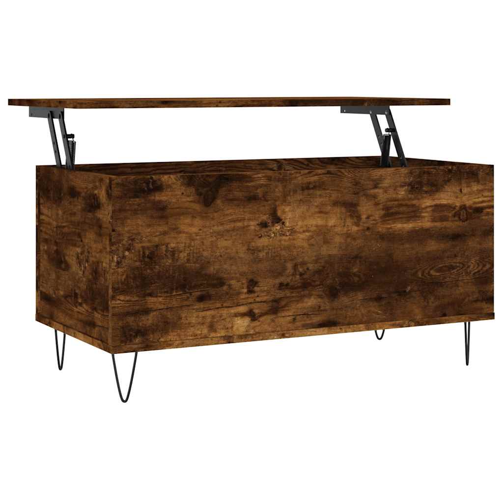 Table basse Chêne fumé 90x44,5x45 cm Bois d'ingénierie - XIOS