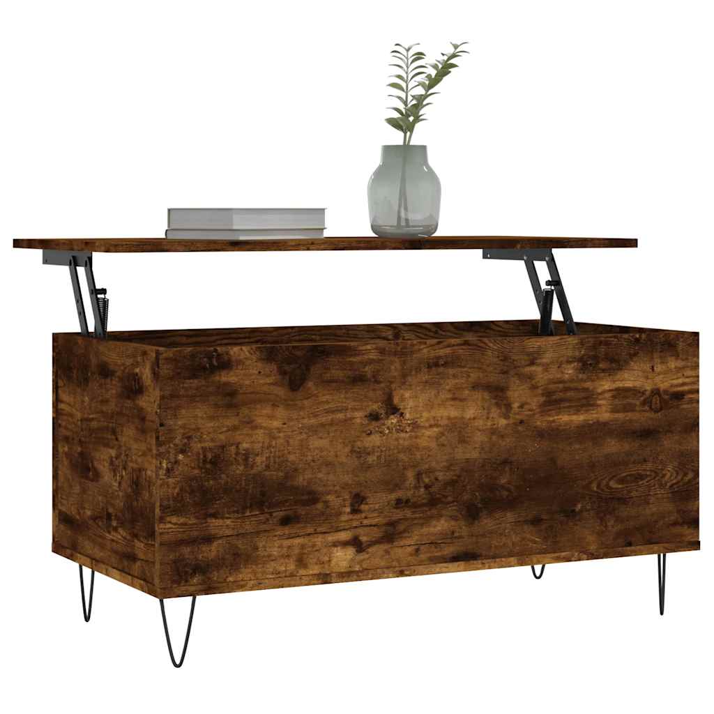 Table basse Chêne fumé 90x44,5x45 cm Bois d'ingénierie - XIOS