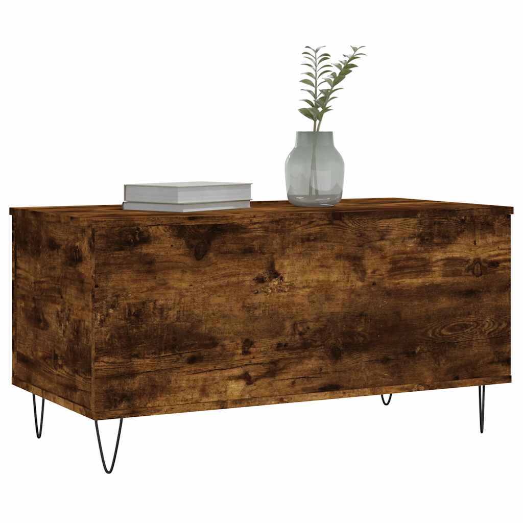 Table basse Chêne fumé 90x44,5x45 cm Bois d'ingénierie - XIOS
