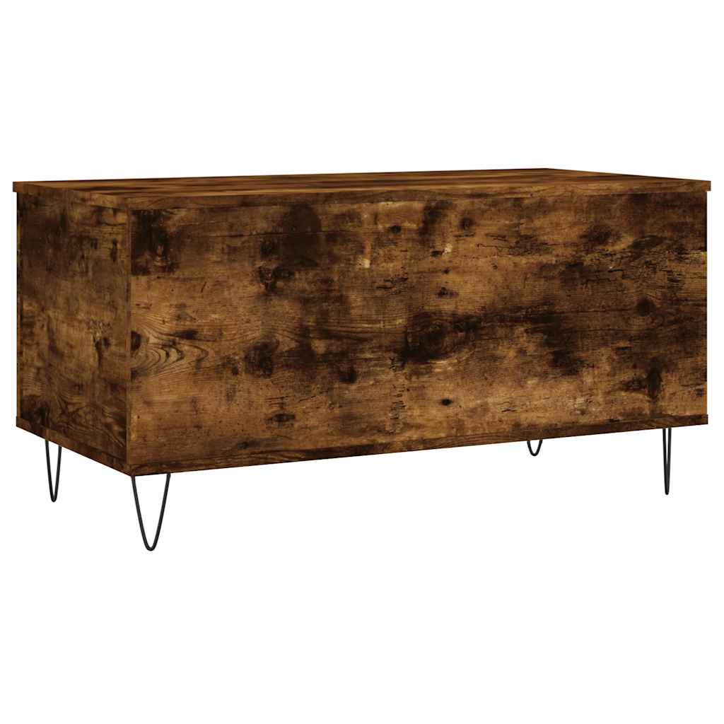 Table basse Chêne fumé 90x44,5x45 cm Bois d'ingénierie - XIOS
