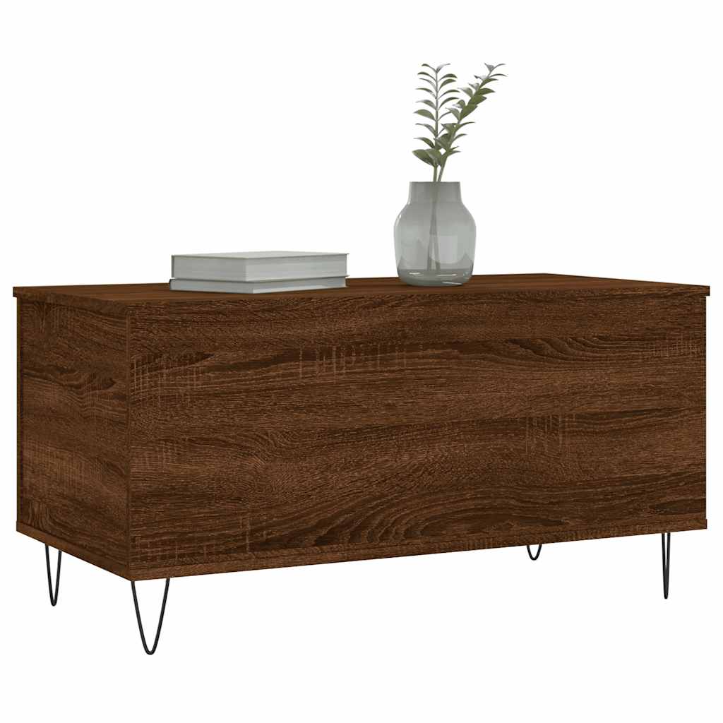 Table basse Chêne marron 90x44,5x45 cm Bois d'ingénierie - XIOS