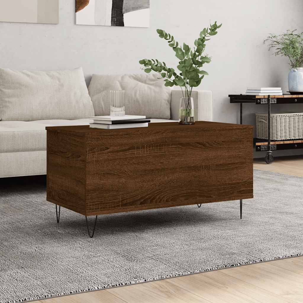 Table basse Chêne marron 90x44,5x45 cm Bois d'ingénierie - XIOS