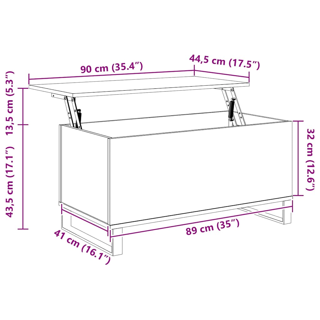 Table basse Gris béton 90x44,5x45 cm Bois d'ingénierie - XIOS
