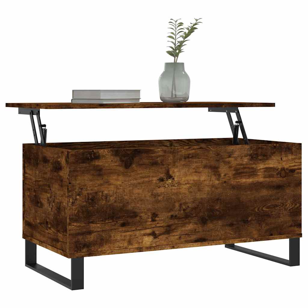 Table basse Chêne fumé 90x44,5x45 cm Bois d'ingénierie - XIOS