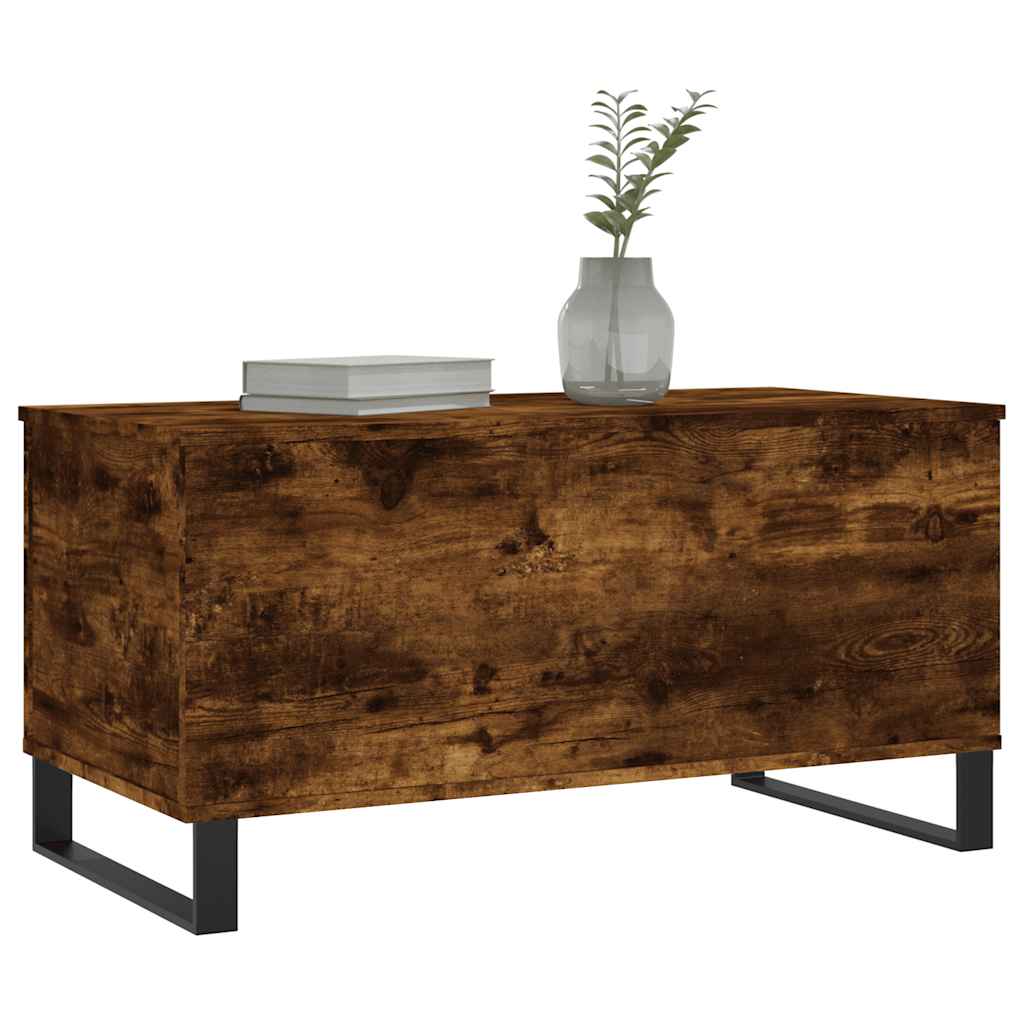 Table basse Chêne fumé 90x44,5x45 cm Bois d'ingénierie - XIOS
