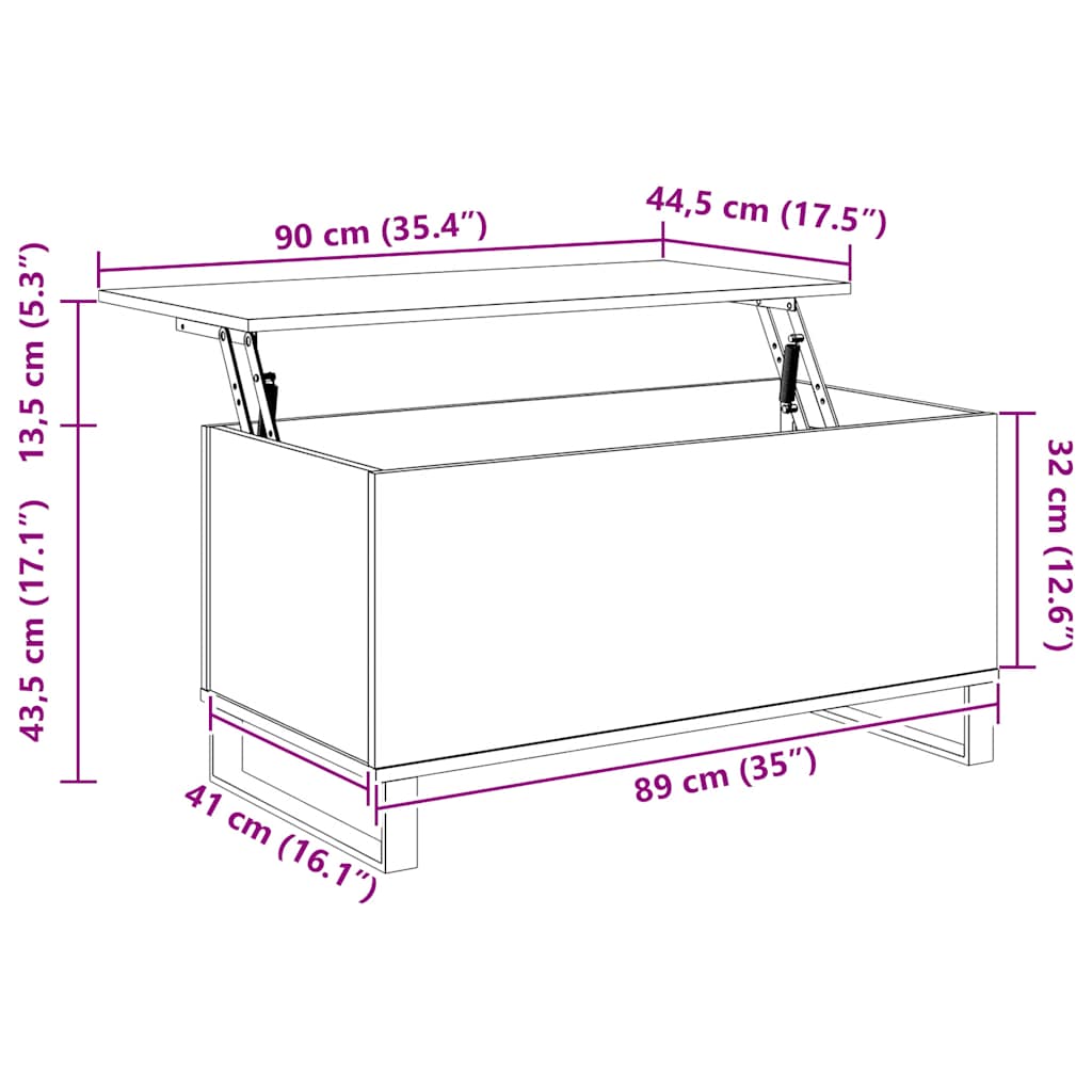 Table basse Chêne fumé 90x44,5x45 cm Bois d'ingénierie - XIOS