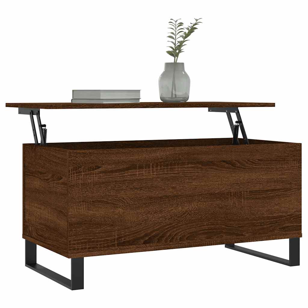Table basse Chêne marron 90x44,5x45 cm Bois d'ingénierie - XIOS