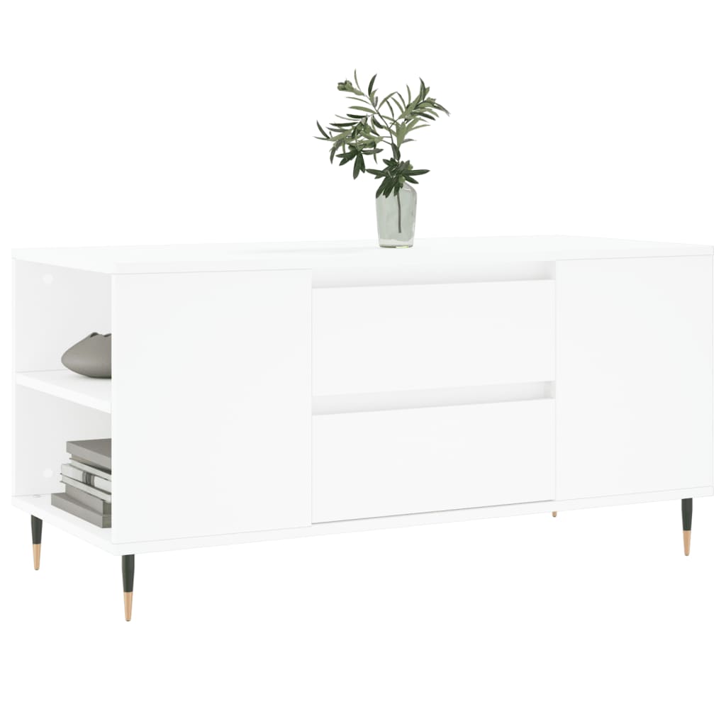 Table basse blanc 102x44,5x50 cm bois d'ingénierie - XIOS