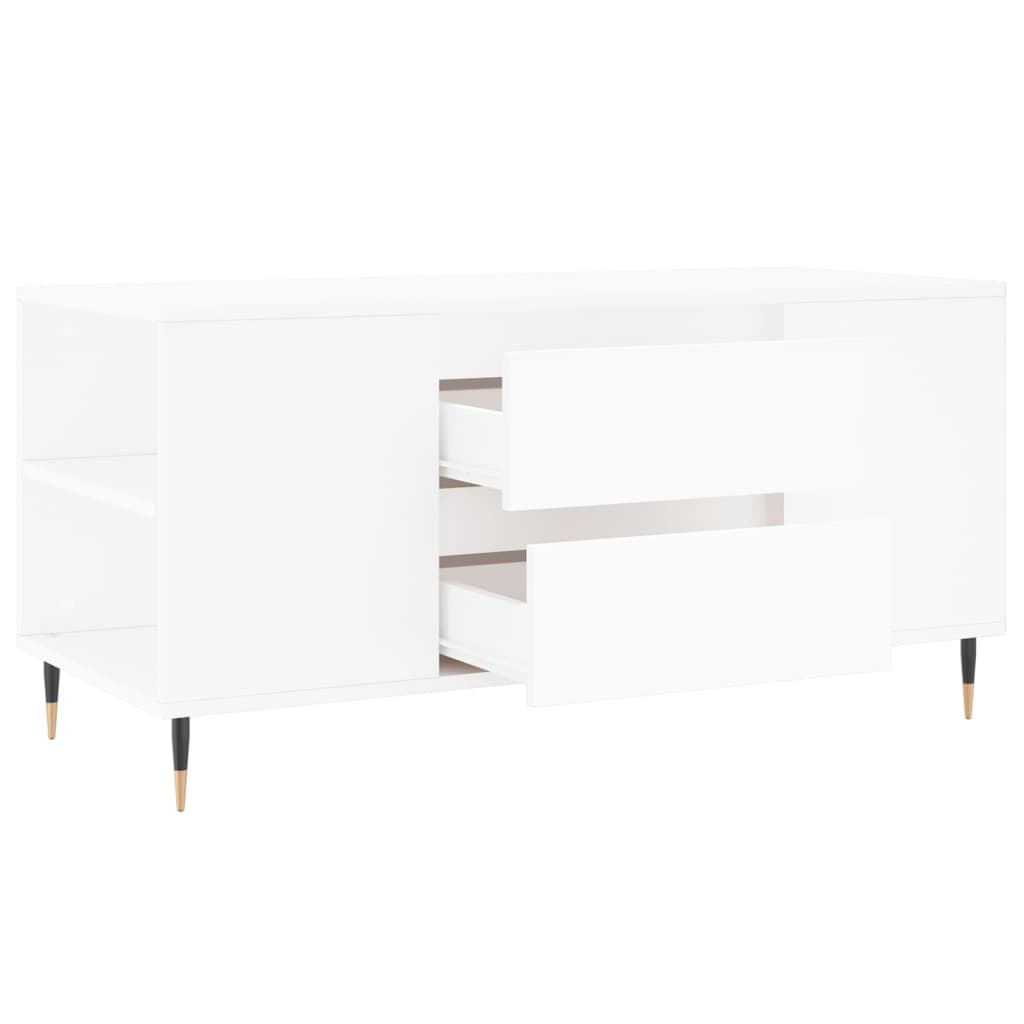 Table basse blanc 102x44,5x50 cm bois d'ingénierie - XIOS