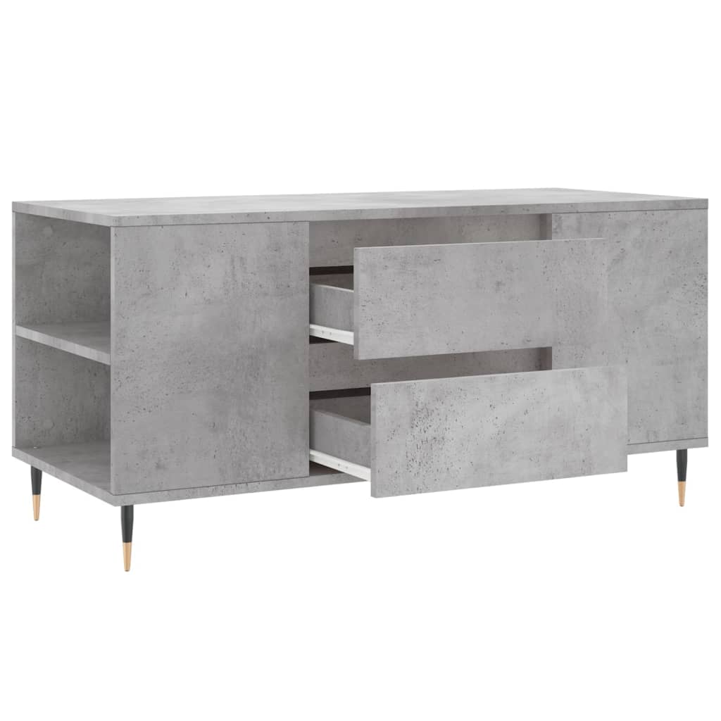 Table basse gris béton 102x44,5x50 cm bois d'ingénierie - XIOS
