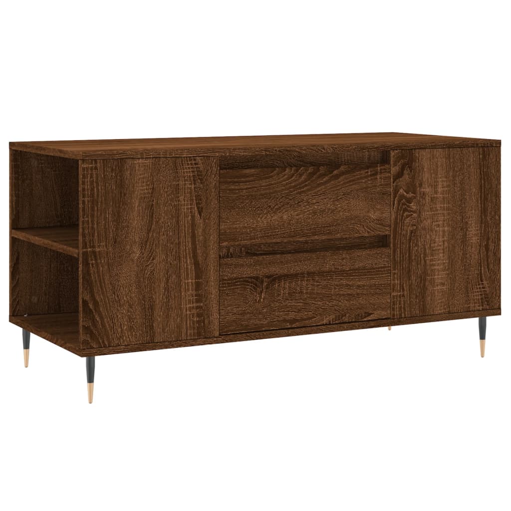 Table basse chêne marron 102x44,5x50 cm bois d'ingénierie - XIOS