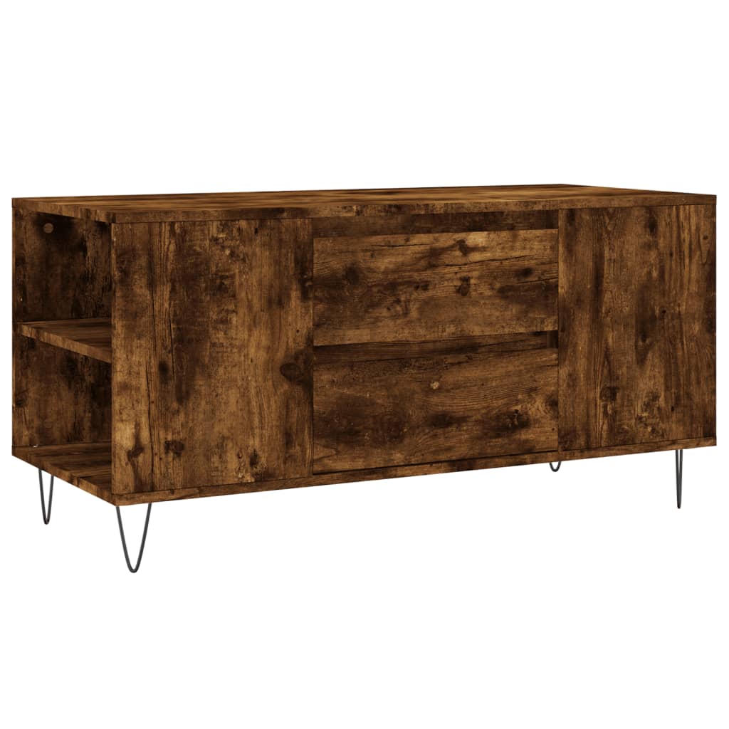Table basse chêne fumé 102x44,5x50 cm bois d'ingénierie - XIOS