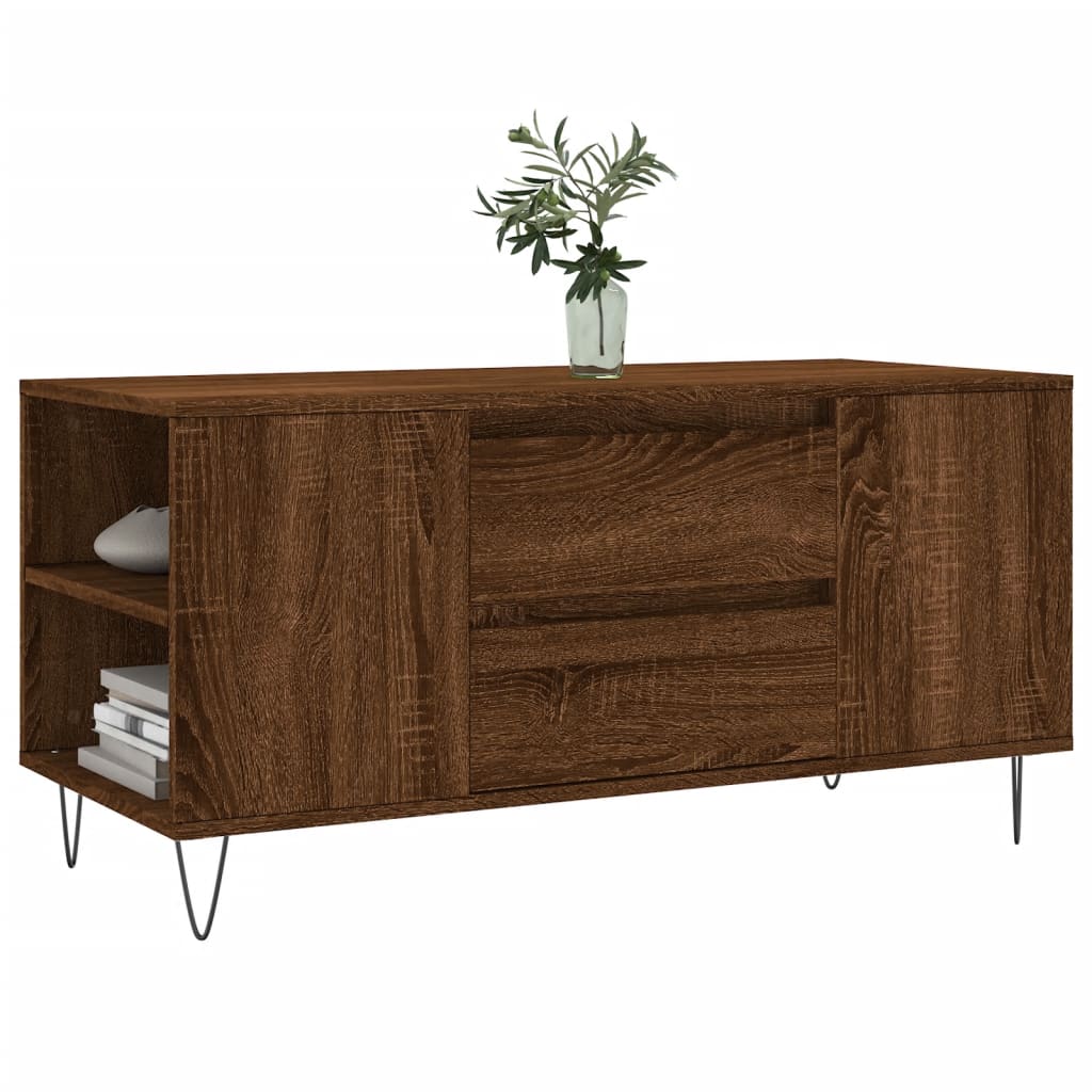 Table basse chêne marron 102x44,5x50 cm bois d'ingénierie - XIOS