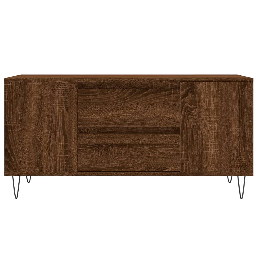 Table basse chêne marron 102x44,5x50 cm bois d'ingénierie - XIOS