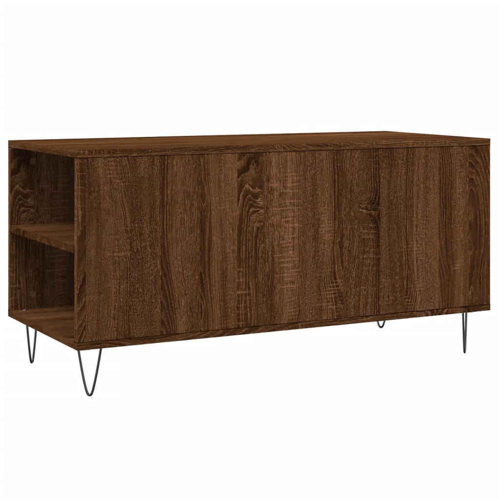 Table basse chêne marron 102x44,5x50 cm bois d'ingénierie - XIOS