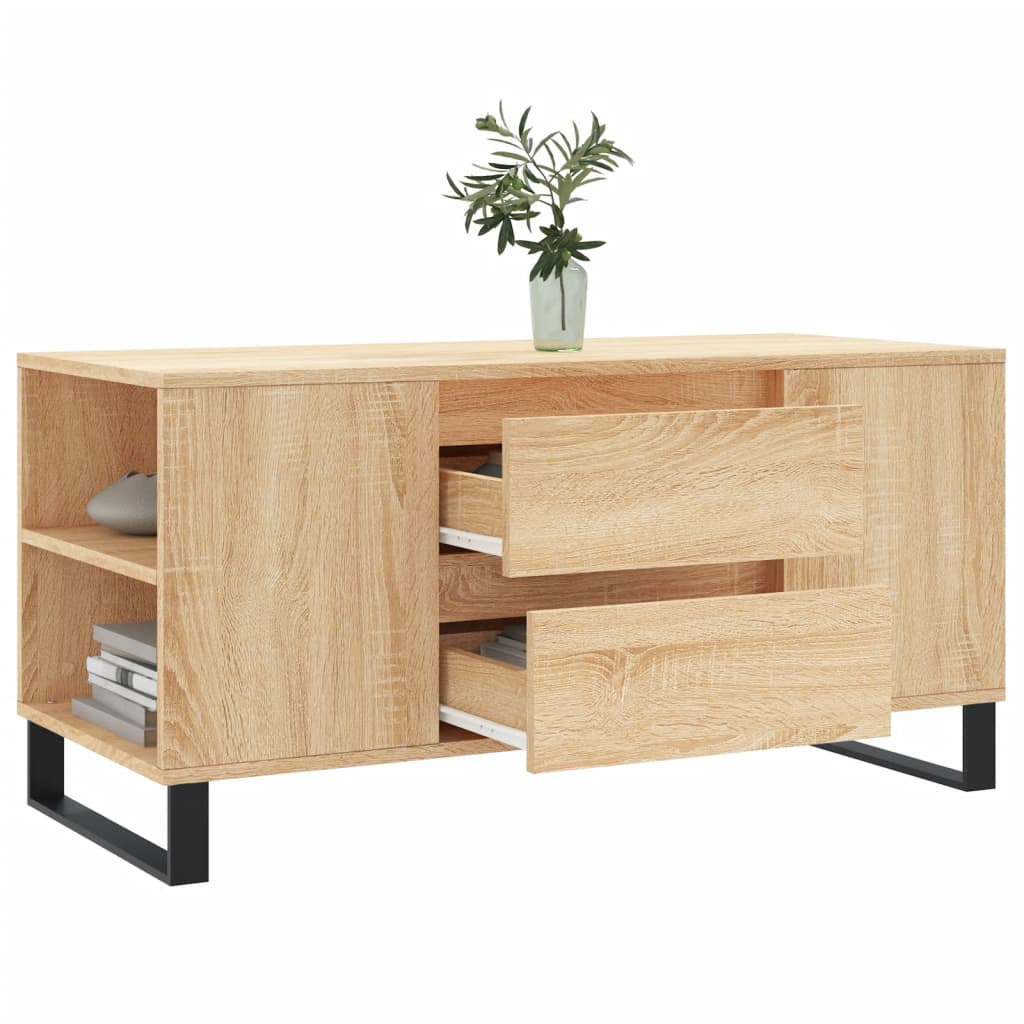 Table basse chêne sonoma 102x44,5x50 cm bois d'ingénierie - XIOS
