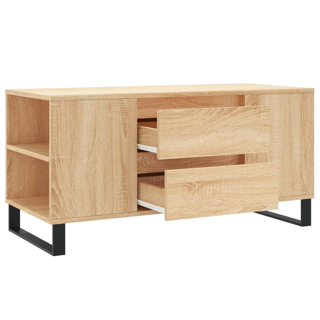 Table basse chêne sonoma 102x44,5x50 cm bois d'ingénierie - XIOS