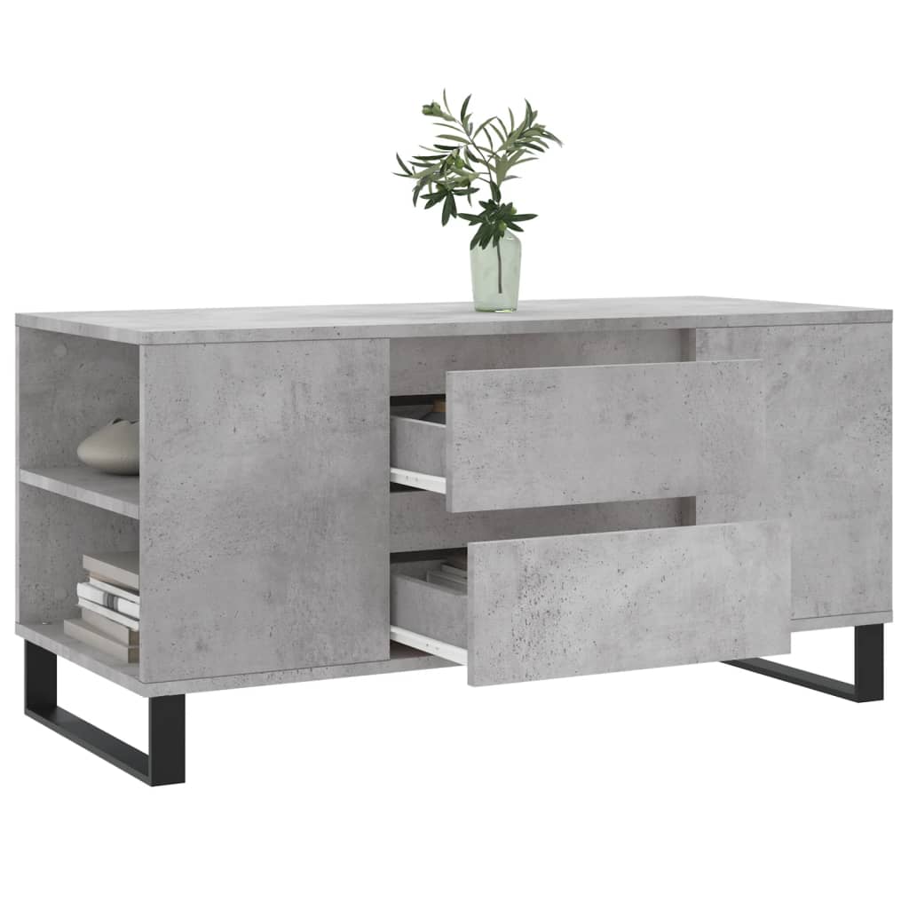 Table basse gris béton 102x44,5x50 cm bois d'ingénierie - XIOS