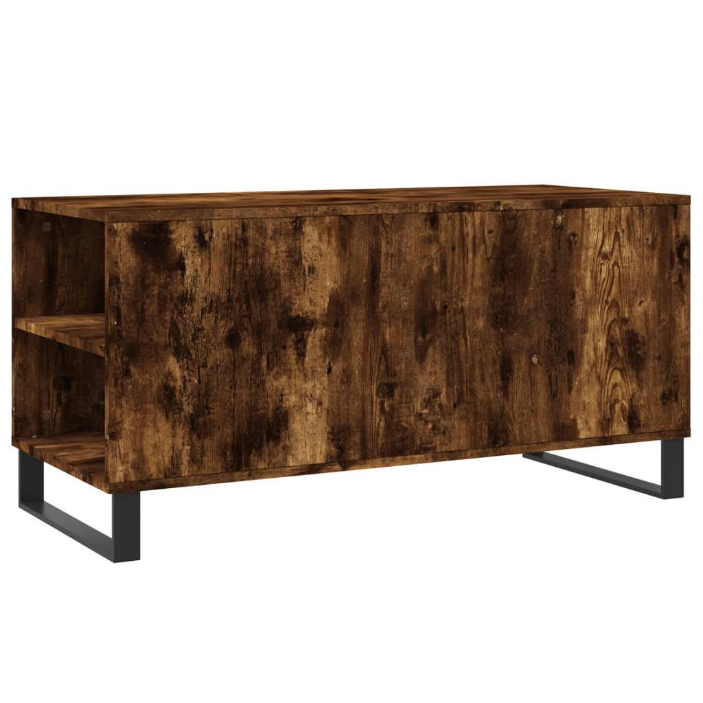 Table basse chêne fumé 102x44,5x50 cm bois d'ingénierie - XIOS