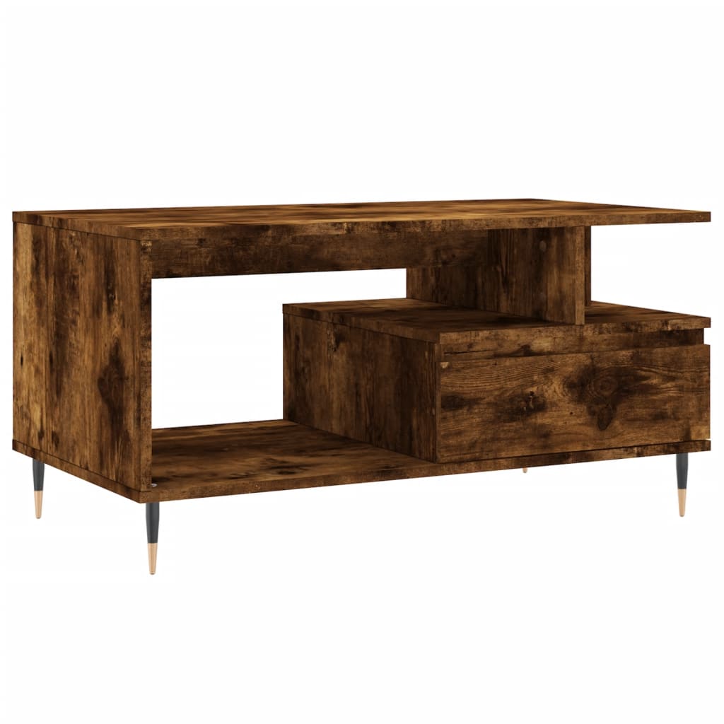 Table basse Chêne fumé 90x49x45 cm Bois d'ingénierie - XIOS
