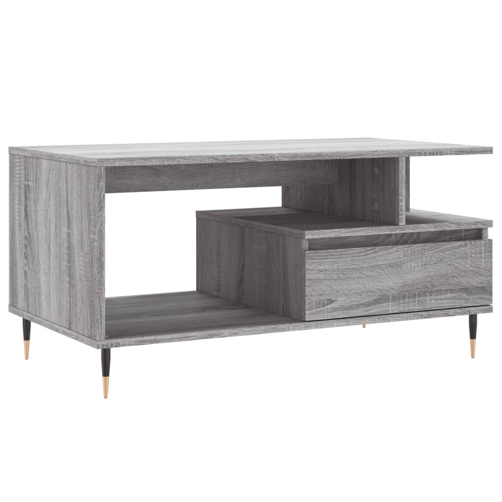Table basse Sonoma gris 90x49x45 cm Bois d'ingénierie - XIOS