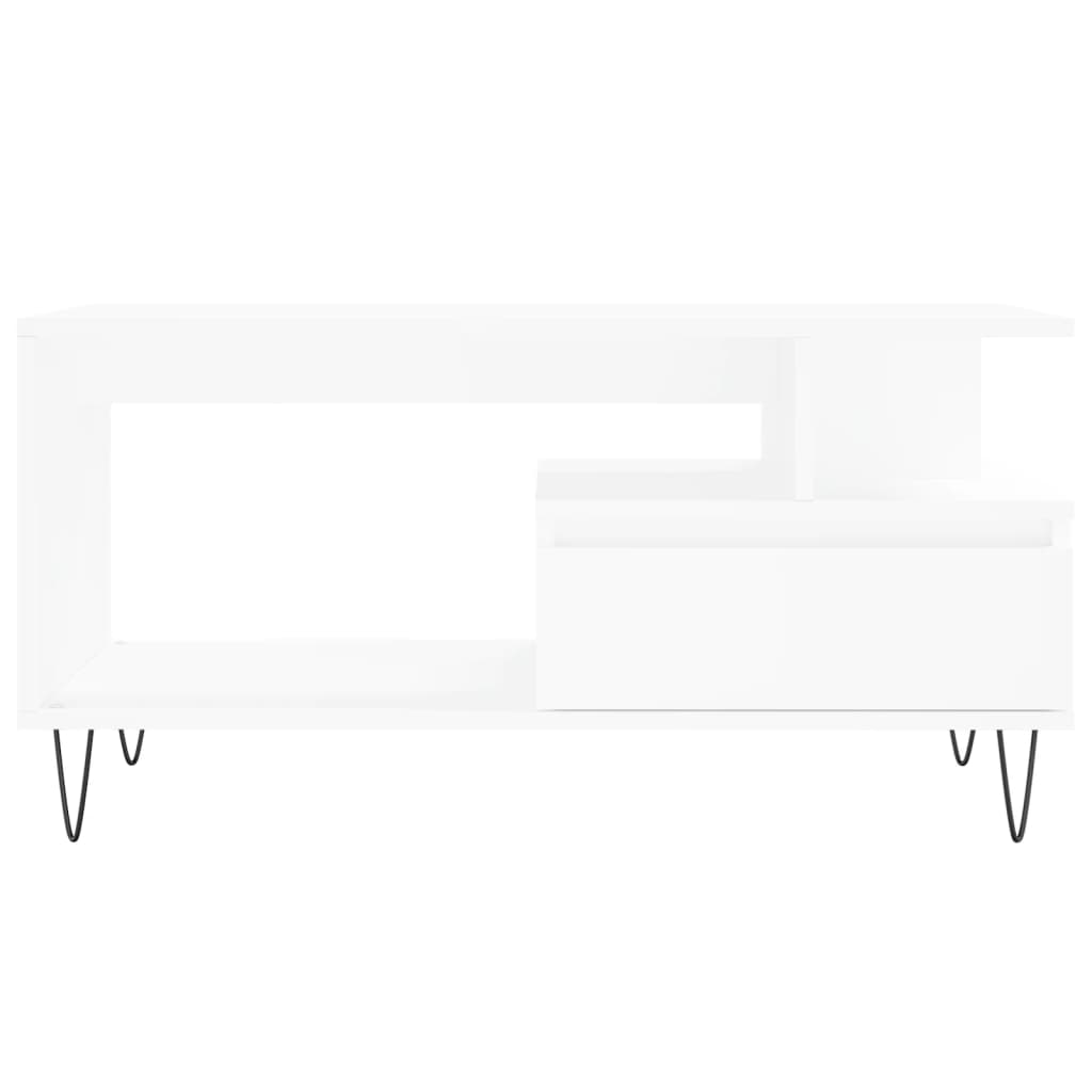 Table basse Blanc 90x49x45 cm Bois d'ingénierie - XIOS