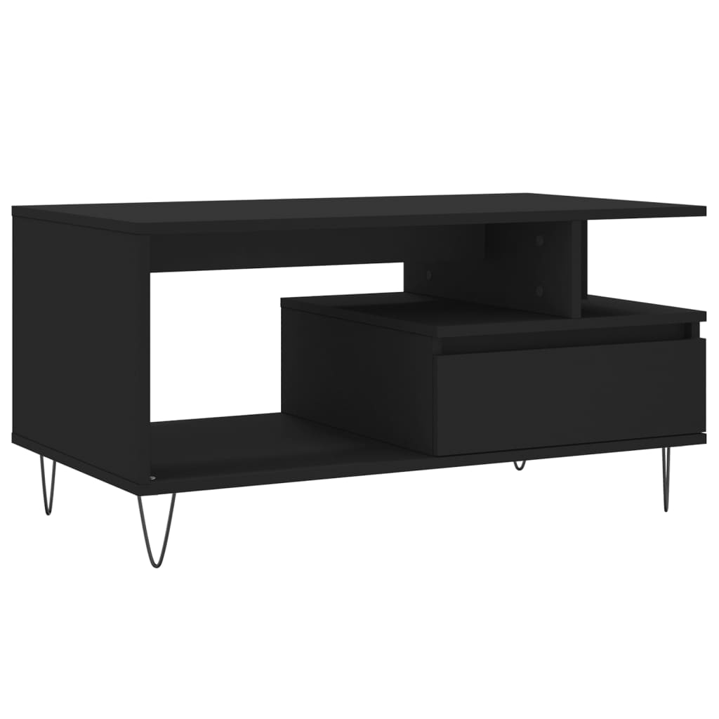 Table basse Noir 90x49x45 cm Bois d'ingénierie - XIOS