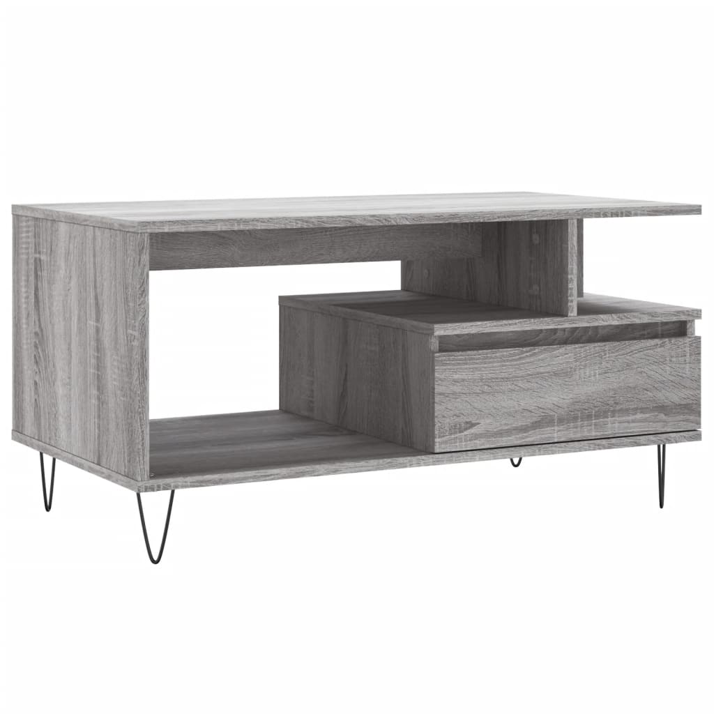 Table basse Sonoma gris 90x49x45 cm Bois d'ingénierie - XIOS