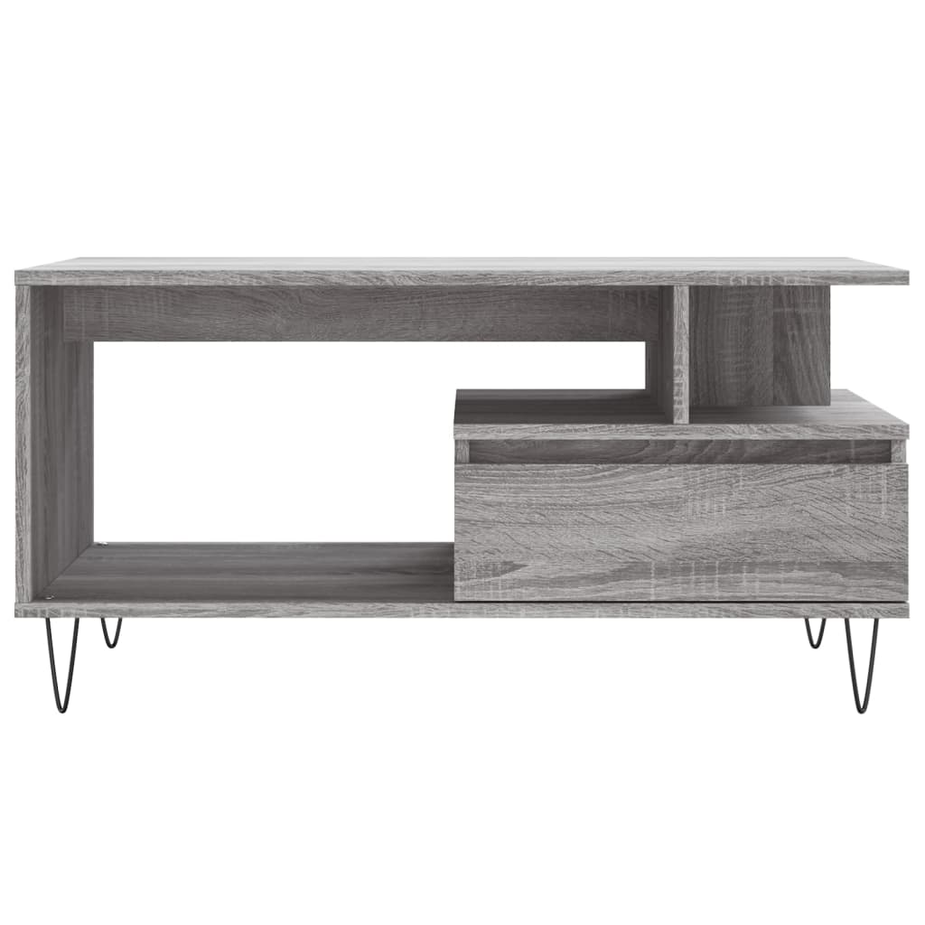 Table basse Sonoma gris 90x49x45 cm Bois d'ingénierie - XIOS