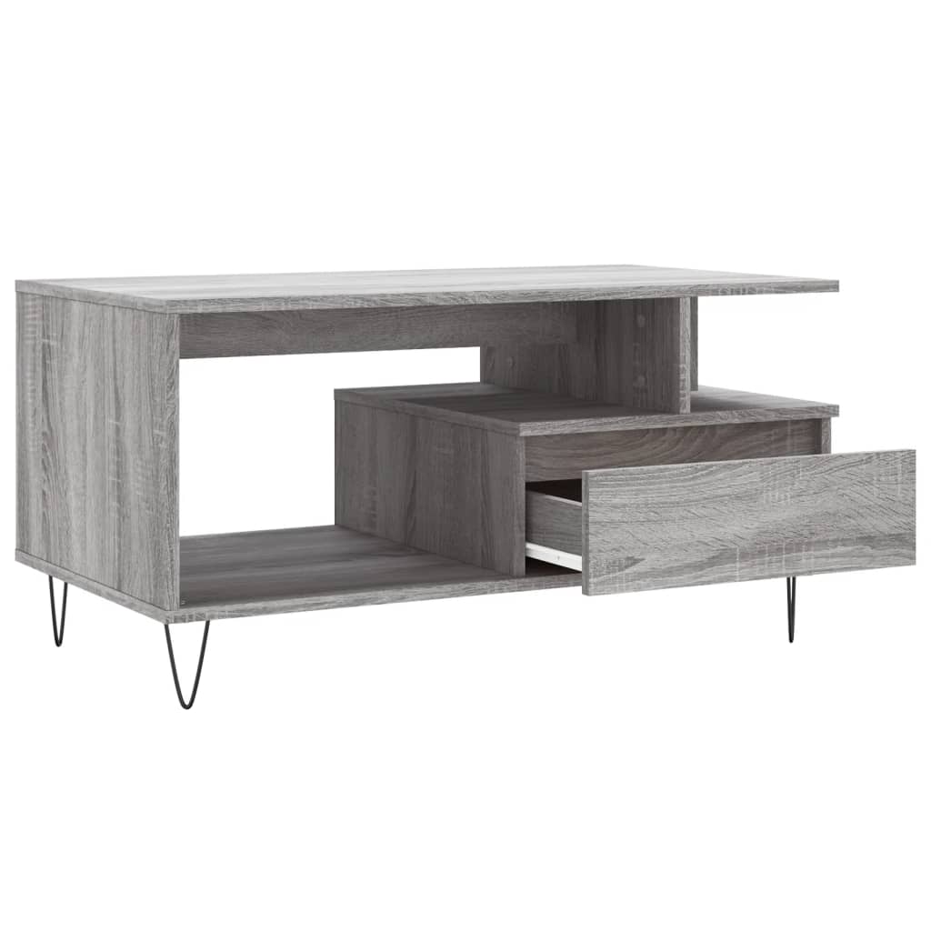 Table basse Sonoma gris 90x49x45 cm Bois d'ingénierie - XIOS