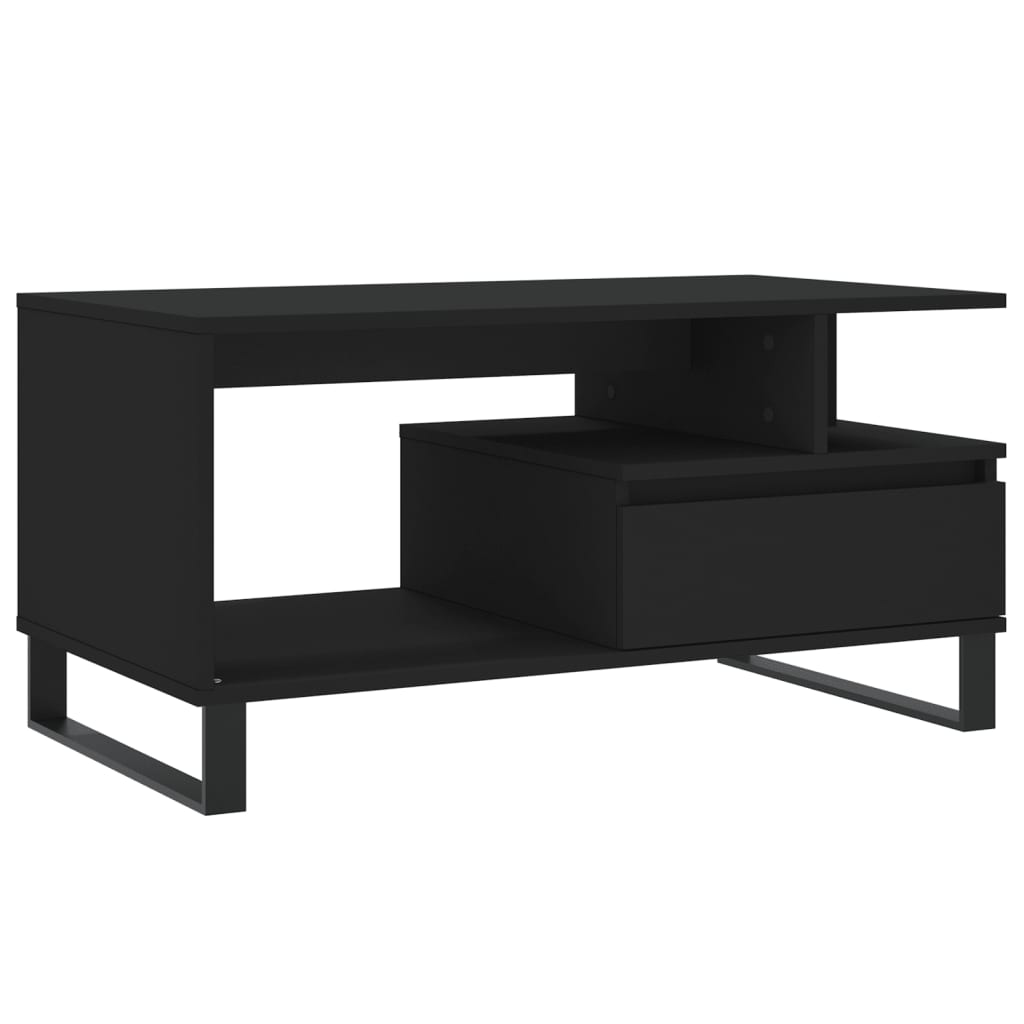 Table basse Noir 90x49x45 cm Bois d'ingénierie - XIOS