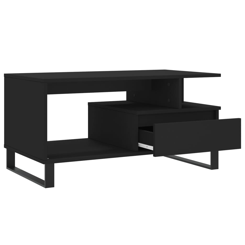 Table basse Noir 90x49x45 cm Bois d'ingénierie - XIOS