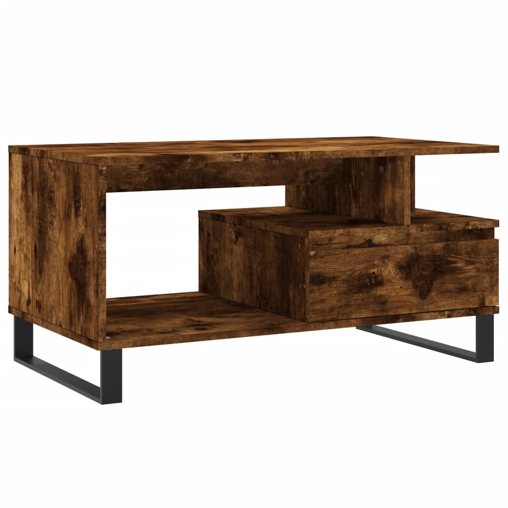 Table basse Chêne fumé 90x49x45 cm Bois d'ingénierie - XIOS
