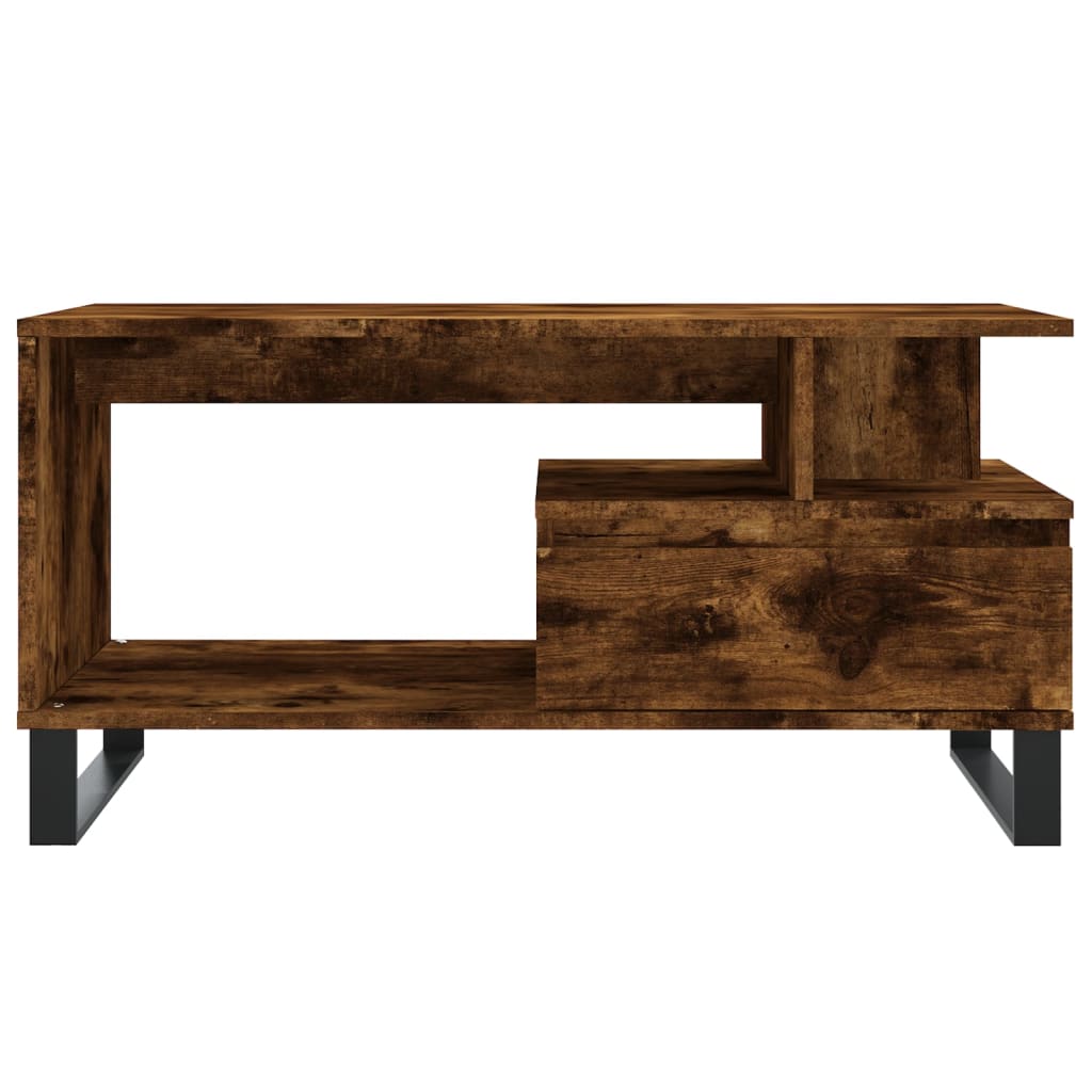 Table basse Chêne fumé 90x49x45 cm Bois d'ingénierie - XIOS