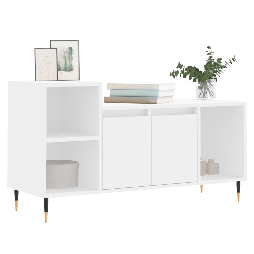 Meuble TV Blanc 100x35x55 cm Bois d'ingénierie - XIOS